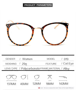 Women's  Fashion Eyeglasses Frame Oversized Cat Eye Glasses Frame Clear Lens Eyeglass Black Frame  Reading Glasses UV400