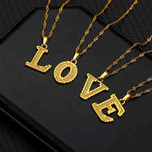 Carica l&#39;immagine nel visualizzatore di Gallery, Capital Letter Initial Necklace For Women Stainless Steel Gold A-Z Alphabet Pendant Necklace Jewelry Christmas Gift Bijoux Femme