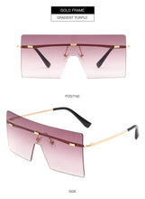 Load image into Gallery viewer, Oversized Rimless Sunglasses Fashion Women Metal Gradient Sun glasses Luxury Lady Sunglass Eyewear UV400 Shades gafas de sol