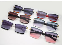 Load image into Gallery viewer, 47391 Rimless Luxury Sunglasses Square Men Women Fashion Shades UV400 Vintage Glasses