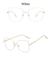 Carica l&#39;immagine nel visualizzatore di Gallery, oversized square glasses frame women fashion high quality clear lens New luxury brand Metal Frame Eyeglasses Frames For Women