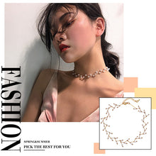 Load image into Gallery viewer, Flower Pearl Necklaces For Women Party Bow Knot Pendant Necklace Fashion Choker Elegant Flower Jewelry Gifts 2020