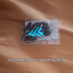 Luminous Glowing Arrow Pendant Necklace Knight Spear Necklace Glow In The Dark Pike Necklace for Women Men Halloween Gift