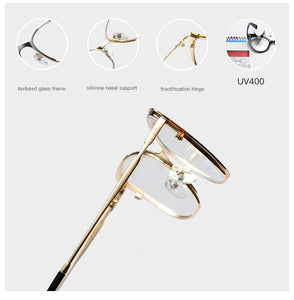 QPeClou Unique Vintage Cat Eye Glasses Women  Retro Metal Cateye Eyeglasses Frames Female Clear lens Optical Oculos Gafas