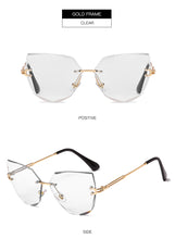 Load image into Gallery viewer, Rimless Cat Eye Sunglasses Luxury Brand Design Women Metal Sun glasses Fashion Lady Shades UV400 Eyewear oculos gafas de sol