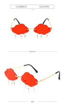 Load image into Gallery viewer, Fashion Rimless Cloud Shape Sunglasses with Lightning Pendant Women Luxury Funny Sun Glasses Shades UV400 Brand Designer SG028