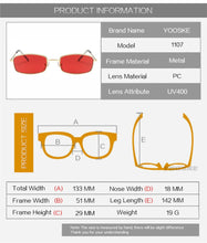 Carica l&#39;immagine nel visualizzatore di Gallery, Retro Sunglasses Men Small Rectangle Sun Glasses Retro Shades for Women Metal Frame Black Pink Eyewear