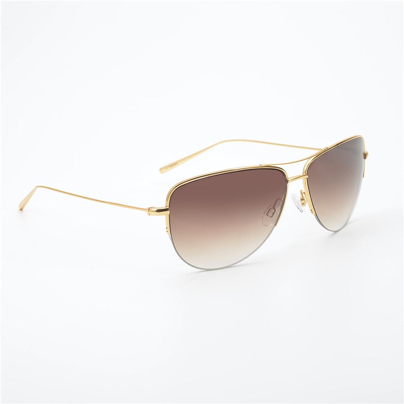 Super light 12g Strummer Sunglasses Pure Titanium Frame with Gradient lens Pilot Sunglasses Men Unisex OV1004S sunglasses