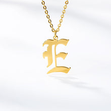 Load image into Gallery viewer, Old English Letter Initial Necklaces For Women Men Gold Silver Color Stainless Steel Chain Male Female Pendant Necklace Jewelry