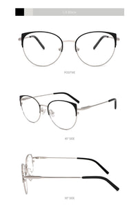 Metal Glasses Frame Women New Fashion Cat Eye Round Glasses Vintage Optical Eyewear Myopia Alloy Prescription Eyeglasses