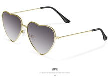 Load image into Gallery viewer, WUE Ladies Heart Shaped Sunglasses metal Women Brand Designer Fashion Rimless LOVE Clear Ocean Lenses Sun Glasses Oculos UV400
