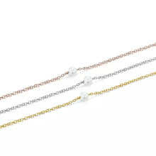 Carica l&#39;immagine nel visualizzatore di Gallery, Laramoi Simple Imitation Pearl Pendant Necklace Women Stainless Steel Thin Chain Choker Birthday Gift Fahion Jewelry Wholesale
