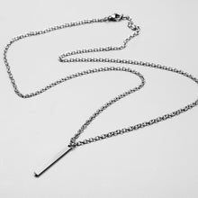 Carica l&#39;immagine nel visualizzatore di Gallery, men necklace stainless steel Necklace Women Men Simple Long Chain Rectangular pendant Necklace Statement Couples Choker Gifts