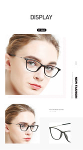 OCCI CHIAR Cat Eye Blue Light Glasses Frame Women Computer Glasses Decorative Myopia Prescription Eyeglasses Frames Fake Eyewear