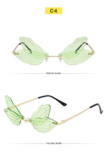 Carica l'immagine nel visualizzatore di Gallery, 2022 New Fashion Dragonfly Occhiali da sole Donna Uomo Brand Design Senza montatura Wave Eyewear Occhiali da sole stretti di tendenza di lusso