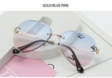 Load image into Gallery viewer, 2022 New Brand Designer Rimless Pilot Sunglasses Women Men Retro Dimond Cutting Lens Gradient Sun Glasses For Female UV400