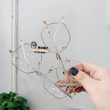 Load image into Gallery viewer, Clear Glasses Frames Women Retro Metal Polygon Eyeglasses Womens Gradient Pink Optical Frame Spectacles Hollow Design