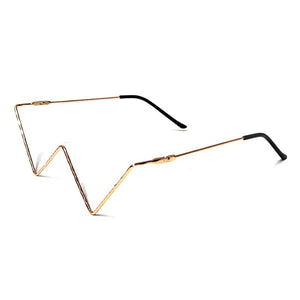 Luxury Fashion Diamond eyeglasses Alloy Frame for Women green and Red Pink Gem Lensless Chain Pendant Half Frame glasses