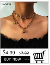 Carica l'immagine nel visualizzatore di Gallery, Punk Multi Layer Curb Cuban Chunky Thick Portrait Choker Necklace Women Vintage Carved Coin Pendant Necklace Jewelry