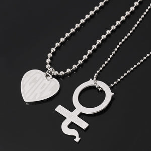 necklace she devil Women Igirl Heart Pendant Necklace Stainless Steel Harajuku Female Gothic Streetwear Chain Necklace