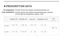 Load image into Gallery viewer, MERRYS 1.56 1.61 1.67 Progressive Multifocal Lenses Bifocal Prescription Myopia Hyperopia Resistance Short Middle Far Lens