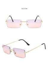 Load image into Gallery viewer, Rimless Alloy Small Square Sunglasses For Women Vintage Ins Hot Gradient Clear Sun Glasses Female Uv400 Shades Hip Hop Eyewear