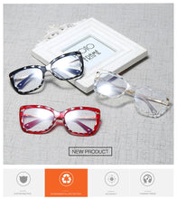 Load image into Gallery viewer, anti blue light glasses Transparent Square Optical computer glasses women Brand blue light  Big frame Clear Cat eye women&#39;s