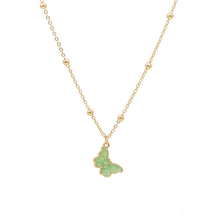 Carica l'immagine nel visualizzatore di Gallery, Korean Blue Gradient Butterfly Necklace for Women Girls Silver Color Rainbow Butterflies Pendant Choker Necklaces Jewelry Gift