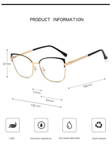 2022 Metal Square Anti-blue Glasses Frame Women Vintage Transparent Eyeglasses Female Spectacles Oculos Feminino