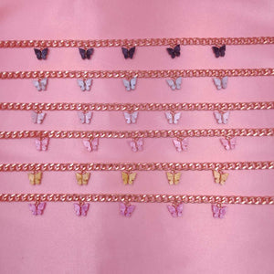 Punk Gold  Silver Color Chain 5 Butterfly Pendant Necklace for Women Wedding Party Statement 2020 Cute Choker Necklaces Jewelry