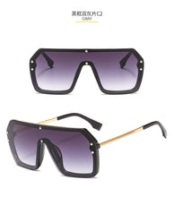 Load image into Gallery viewer, 2022 futuristic big rectangle FF logo sunglasses women uv400 high quality oversized shades for women retro mirro oculos de sol
