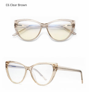 Ralferty Quality TR90 Glasses Frame Female Prescription Glasses Transparent Red Blue Light Glasses With Spring NO Grade Glasses