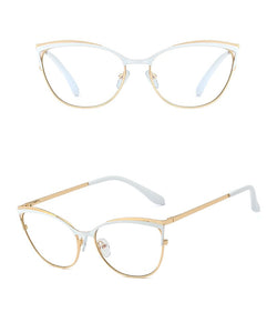 Peekaboo women fashion glasses cat eye gold metal frame prescription eyeglasses female accessories pink green gift items