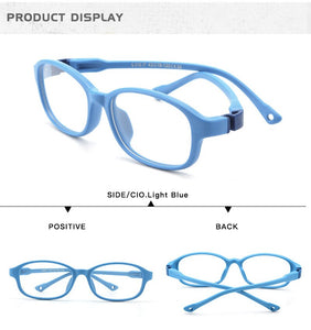 Square Unisex TR90 Flexible Ultralight Glasses Frame Kids Optical Clear Silicone Eyeglasses Boy Girls UV400