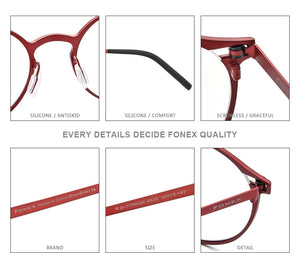Pure Titanium Glasses Frame Women Retro Round Prescription Eyeglasses  New Men Antiskid Optical Screwless Eyewear