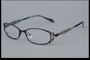 BCLEAR Women Prescription Optical Eyeglasses Frames with Golden Hollow Out Eyeglasses Frame With Flower Female Spectacle Eyewear