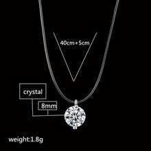 Load image into Gallery viewer, Female Transparent Fishing Line Necklace Silver Color Invisible Chain Necklace For Women Rhinestone Choker Necklace Collier