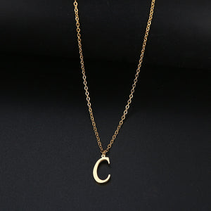 Women A-Z Alphabet Letter Pendant Necklaces Personalization Stainless Steel Necklace Glamour Jewelry