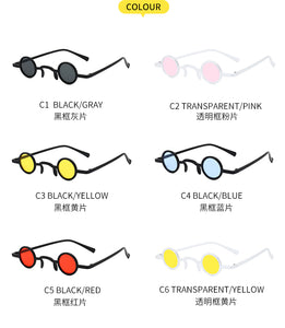 New Classic Retro Gothic Vampire Style Cool Sunglasses Women Small Round Frame SteamPunk Brand Design Sunglasses Oculos De Sol