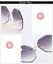 Load image into Gallery viewer, 2022 Rimless Sunglasses Women Brand Designer Sun Glasses Gradient Shades Cutting Lens Ladies Frameless Metal Eyeglasses UV400