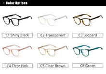 Load image into Gallery viewer, Ralferty Retro Transparent Glasses Women&#39;s Square TR90 0 Diopter Prescription Myopia Optic Frames Anti Blue Light Glasses