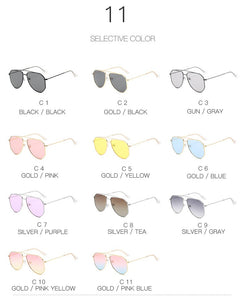 Classic Aviation Sunglasses Women Men Pilot Driving Metal Frame Sun Glasses Male UV400 pink Gafas De Sol For Men Gradient Purple