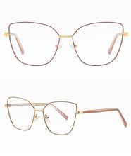 Load image into Gallery viewer, Peekaboo anti blue light cat eye glasses frame women vintage metal gold pink female prescription glasses for computer clear lens