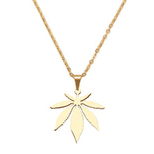 Carica l&#39;immagine nel visualizzatore di Gallery, Stainless Steel Necklace For Women Man Maple Leaf Choker Pendant Necklace Engagement Jewelry