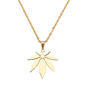 Stainless Steel Necklace For Women Man Maple Leaf Choker Pendant Necklace Engagement Jewelry