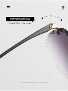 Moda nuovo designer di marca occhiali da sole quadrati senza cornice moda donna metallo senza montatura lenti sfumate occhiali da sole femminili Oculos 2022 