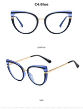 Load image into Gallery viewer, Cat Eye Anti Blue Light Optical Glasses Women Prescription Myopia Eyeglass Frame Ladies Clear Computer Glasses