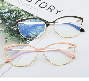 Ralferty Retro Glasses Frame For Women Anti Blue Myopia Prescription Optic Women's Glasses Decorative Cat Eye Frames oculos