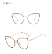 Load image into Gallery viewer, Ralferty Retro Metallic Eyeglass Frame Women Computer Anti Blue Light Glasses Leopard Myopia Optic Prescription Glasses Frame