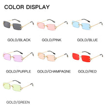 Carica l'immagine nel visualizzatore di Gallery, Retro Rimless Sunglasses Women Men Retro Brand Designer Sunglasses Sunglasses Women Men Rectangular Glasses UV400 Oculos De Sol